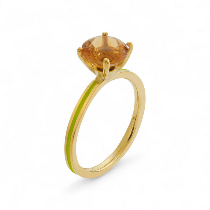 Citrine Enamel Slim Band - Eye M Neon Rocks - Ileana Makri