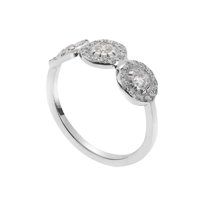 Triple Solitaire Ring W-D, Rings, Ileana Makri, Rings