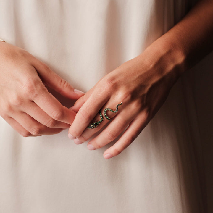 Cobra Tsavorite Ring - SNAKES - Ileana Makri