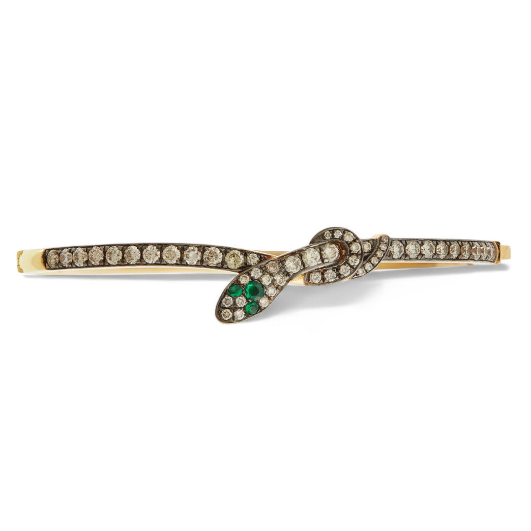 Coiled Snake Champagne Bangle - SNAKES - Ileana Makri