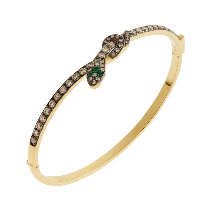 Coiled Snake Champagne Bangle - SNAKES - Ileana Makri