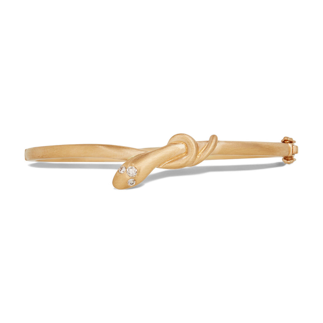 Coiled Snake Gold Bangle - SNAKES - Ileana Makri