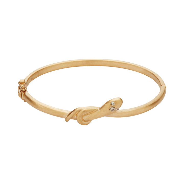 Coiled Snake Gold Bangle - SNAKES - Ileana Makri