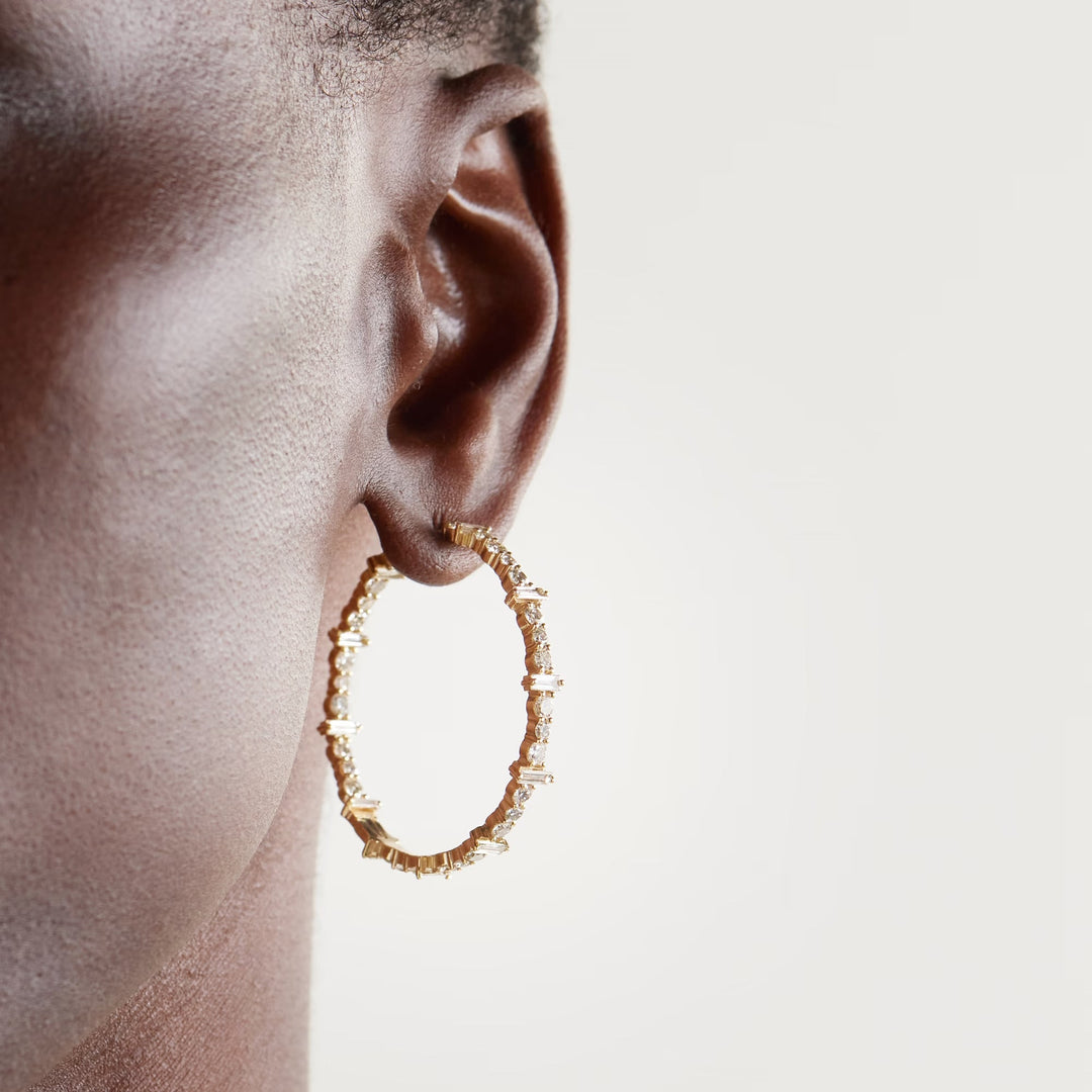 Cosmic Medium Diamond Rivulet Hoops