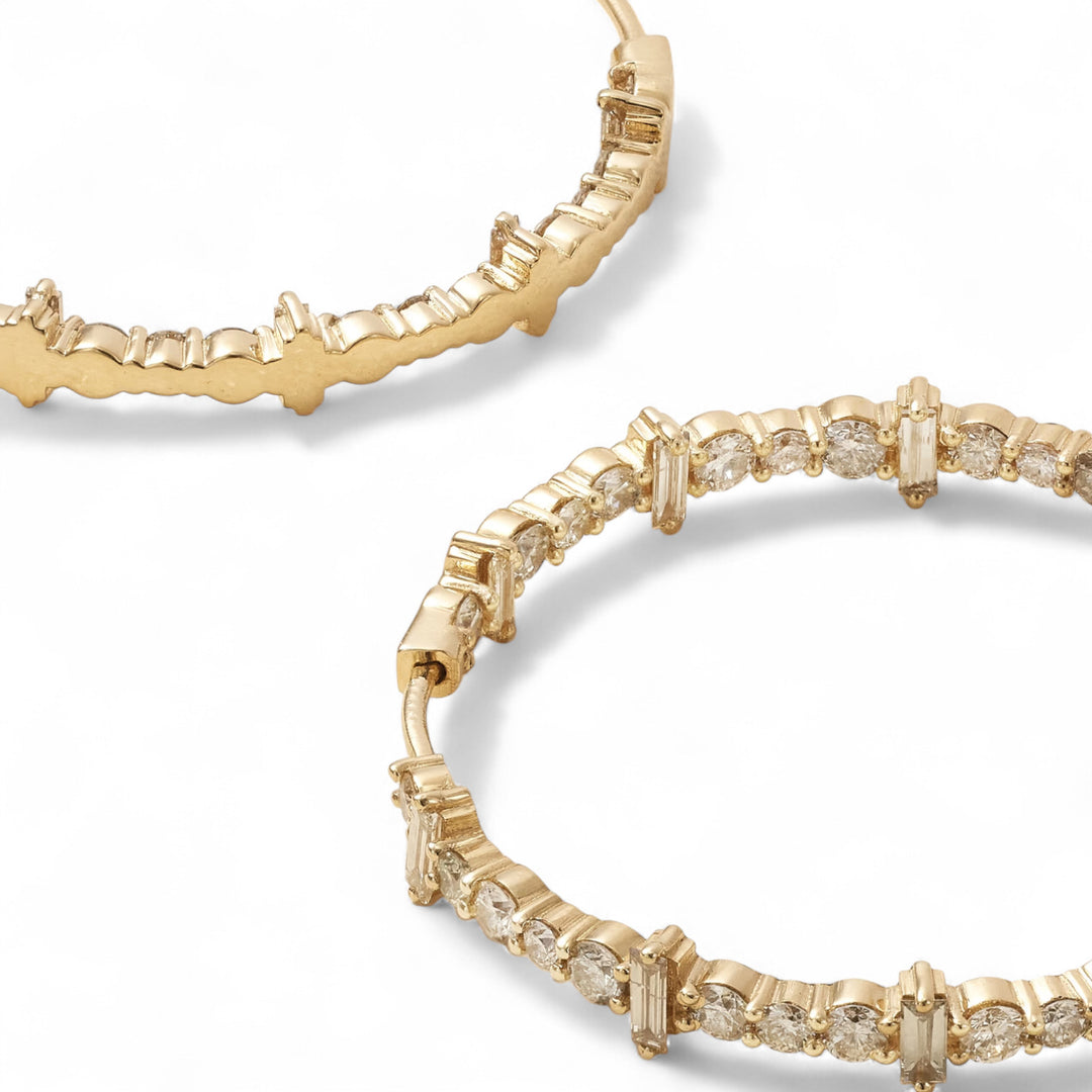 Cosmic Medium Diamond Rivulet Hoops
