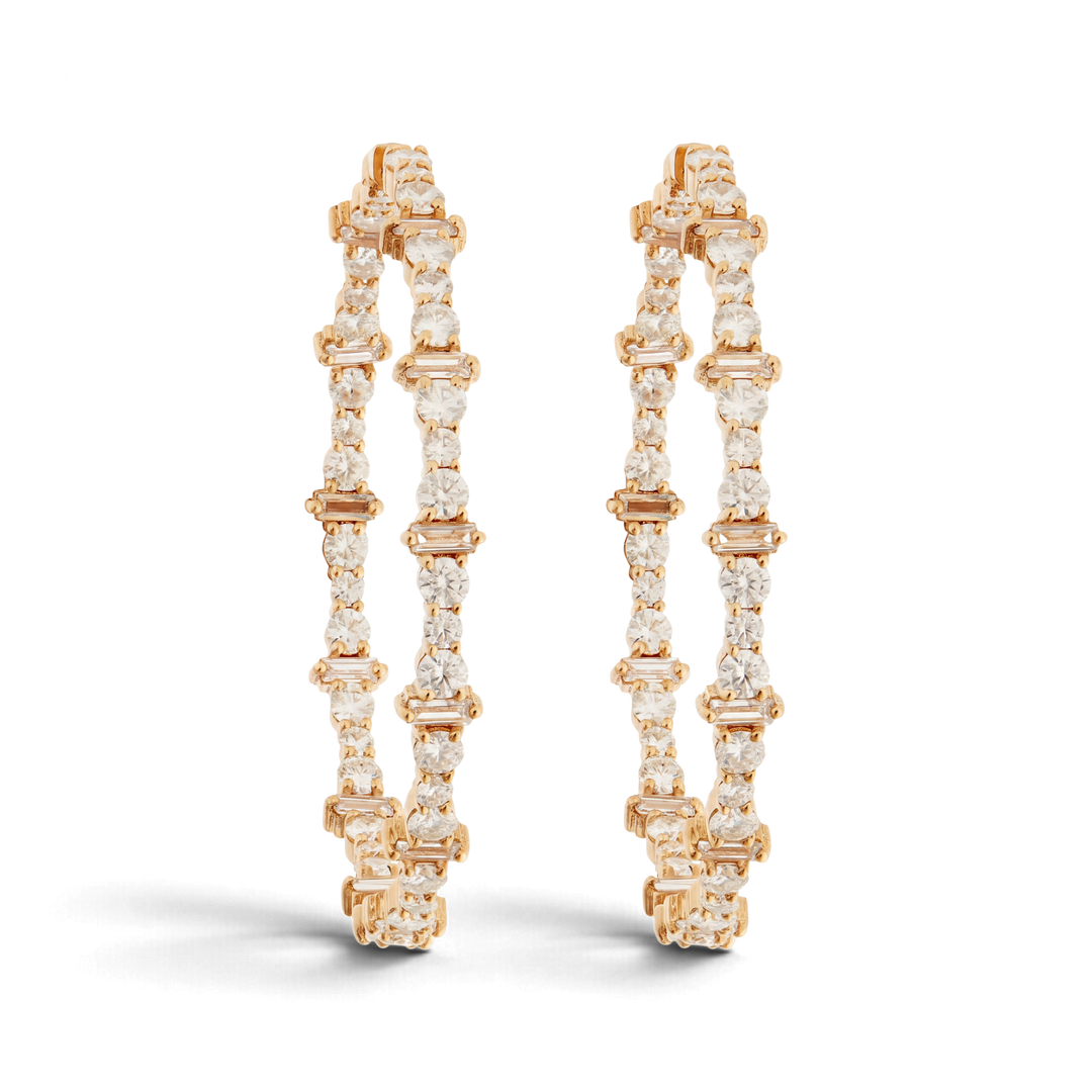 Cosmic Large Diamond Rivulet Hoops
