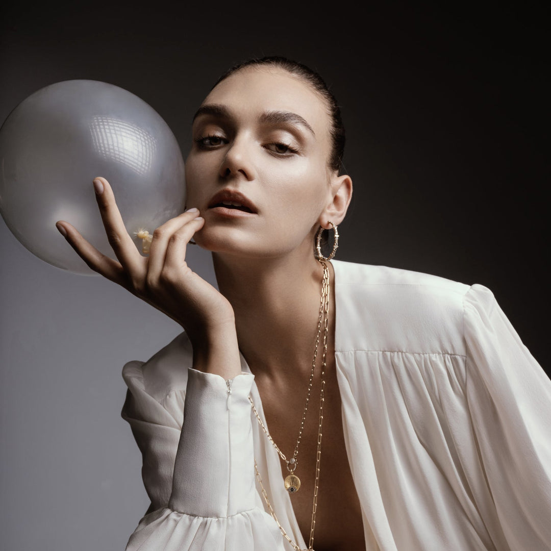 Cosmic Large Diamond Rivulet Hoops - Rivulet - Ileana Makri