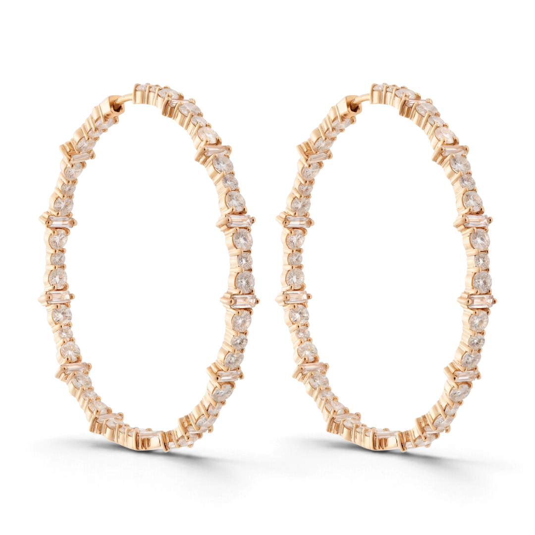 Cosmic Large Diamond Rivulet Hoops