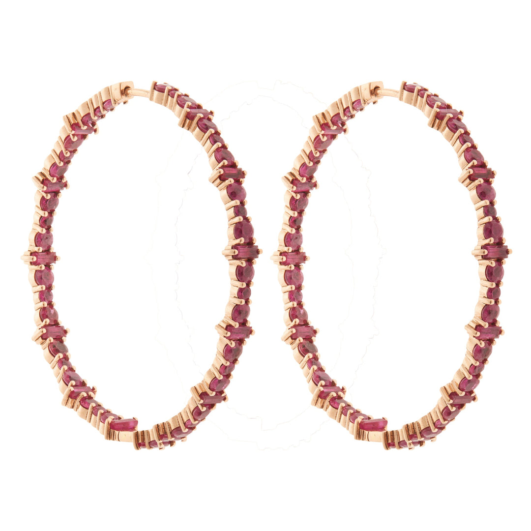 Cosmic Large Ruby Rivulet Hoops - Rivulet - Ileana Makri