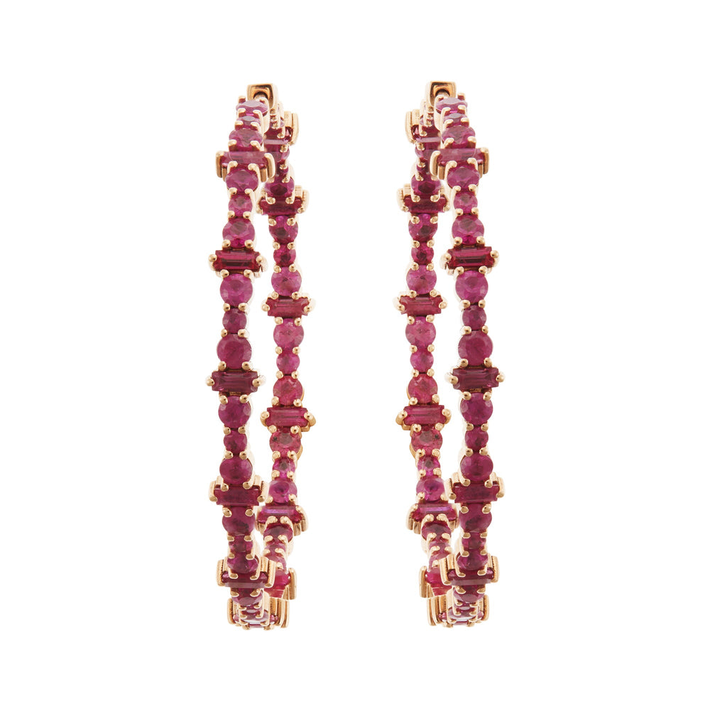 Cosmic Large Ruby Rivulet Hoops - Rivulet - Ileana Makri