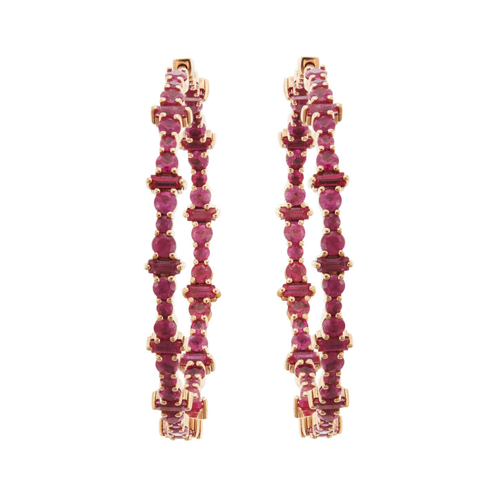 Cosmic Large Ruby Rivulet Hoops - Rivulet - Ileana Makri