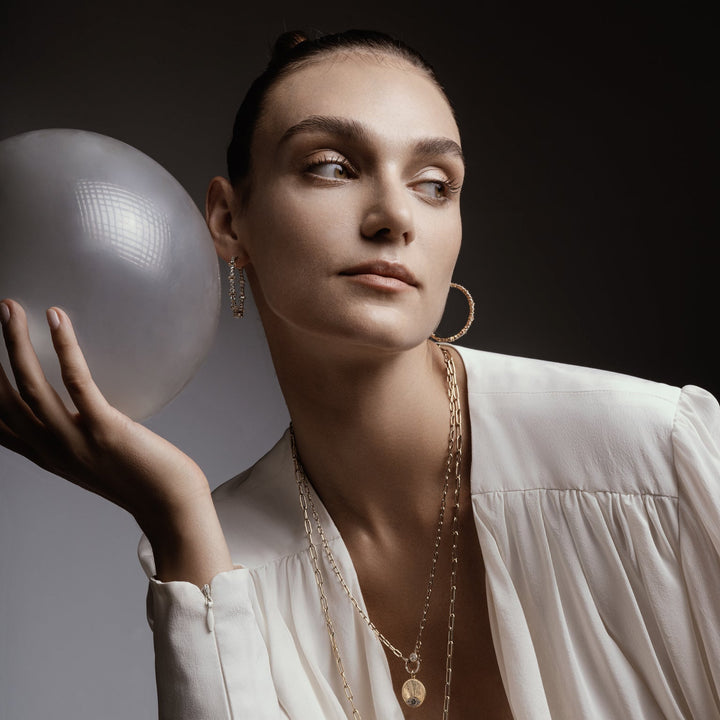 Cosmic Large Ruby Rivulet Hoops - Rivulet - Ileana Makri