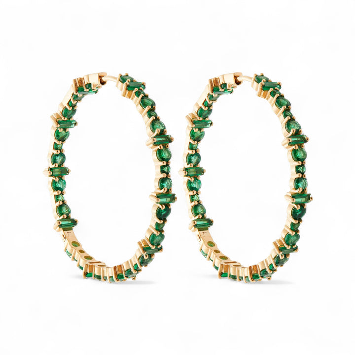 Cosmic Medium Emerald Rivulet Hoops