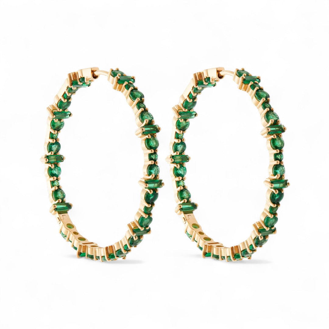 Cosmic Medium Emerald Rivulet Hoops - Rivulet - Ileana Makri