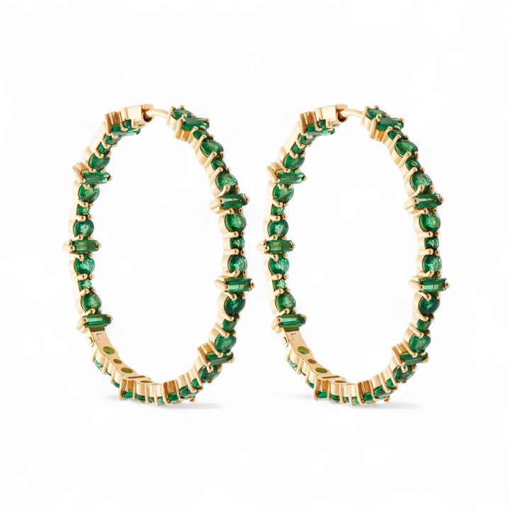 Cosmic Medium Emerald Rivulet Hoops - Rivulet - Ileana Makri