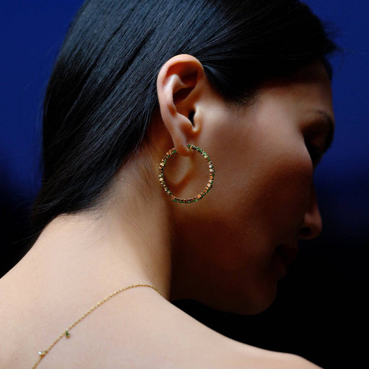 Cosmic Medium Emerald Rivulet Hoops - Rivulet - Ileana Makri