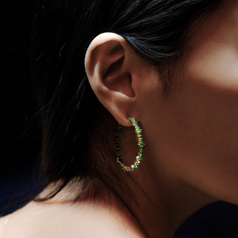 Cosmic Medium Emerald Rivulet Hoops - Rivulet - Ileana Makri