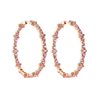 Cosmic Medium Pink Sapphire Rivulet Hoops - Rivulet - Ileana Makri store
