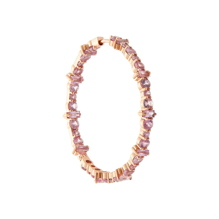 Cosmic Medium Pink Sapphire Rivulet Hoops - Rivulet - Ileana Makri