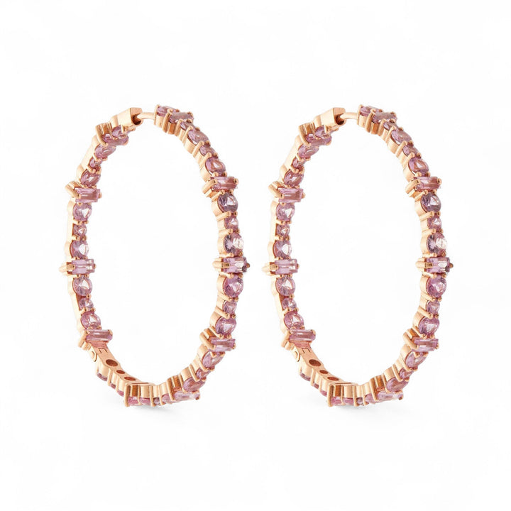 Cosmic Medium Pink Sapphire Rivulet Hoops - Rivulet - Ileana Makri