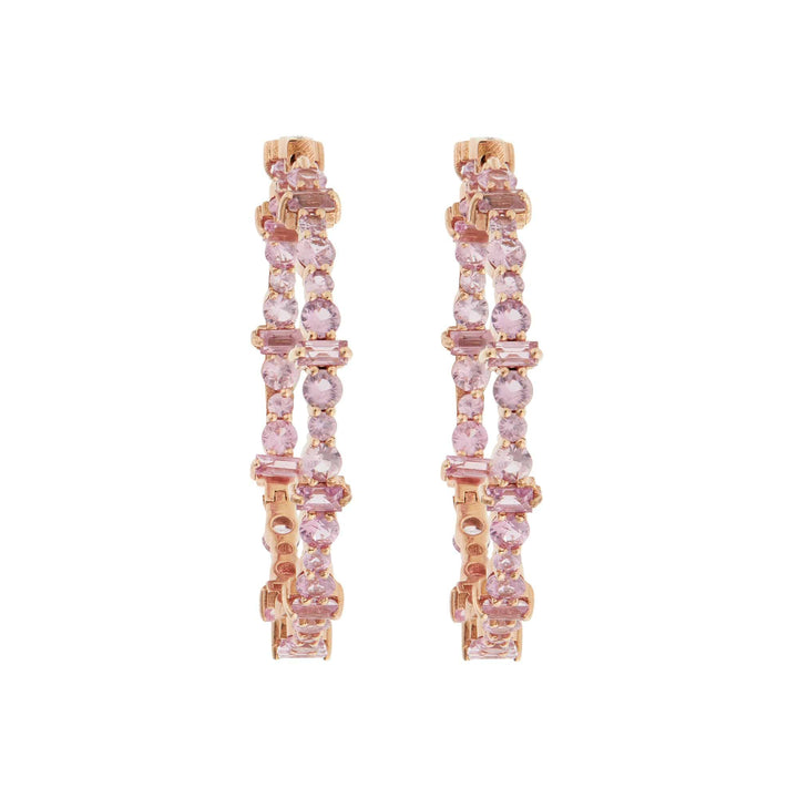 Cosmic Medium Pink Sapphire Rivulet Hoops - Rivulet - Ileana Makri