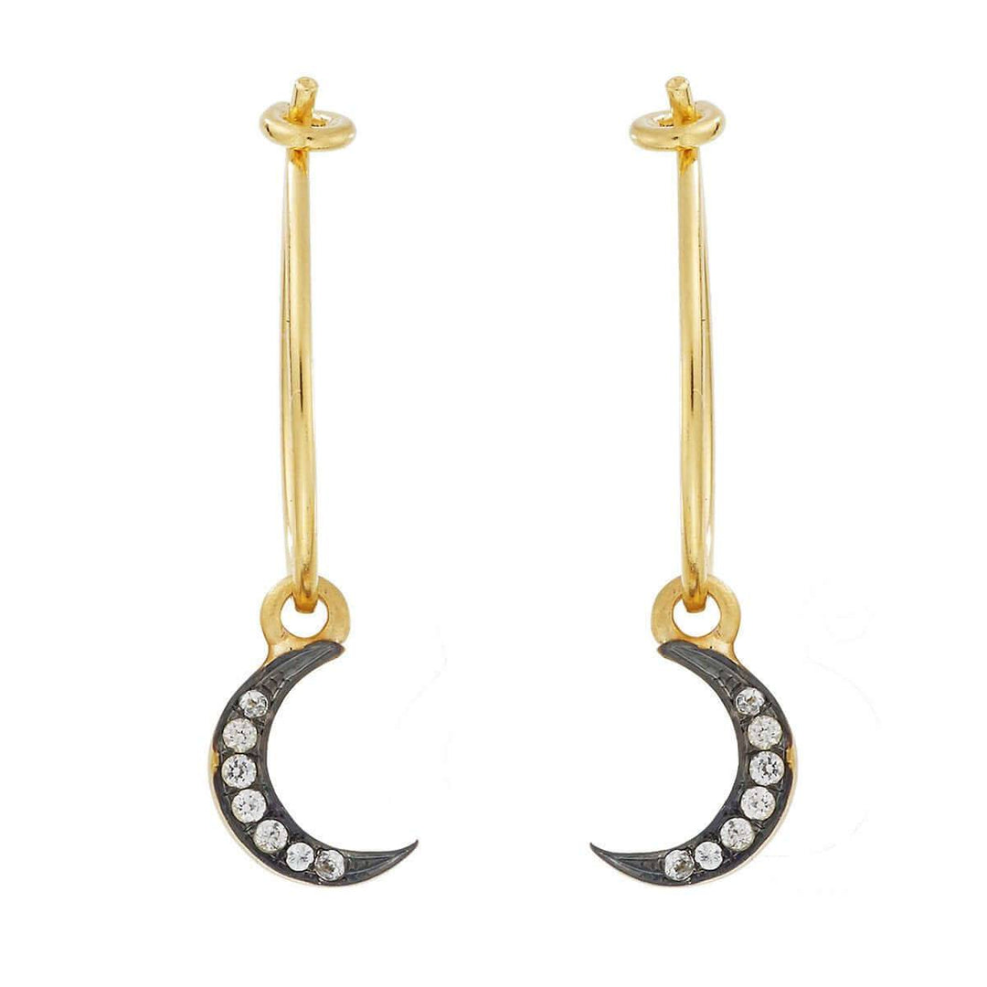 Crescent Moon Hoops - Eye M UFO - Ileana Makri