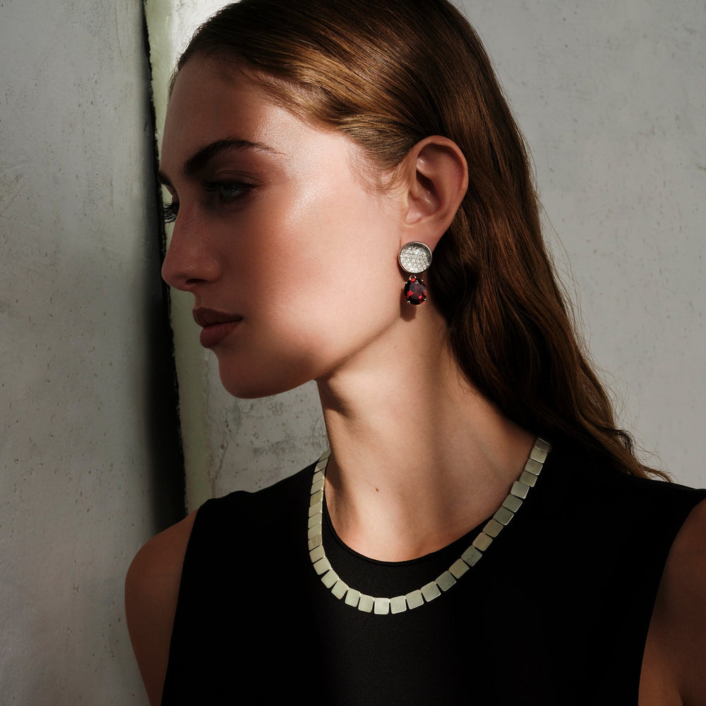 Crimson Light Earrings - One of a Kind - Ileana Makri