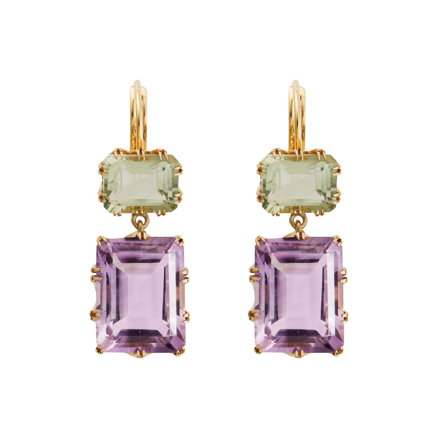 Oblong Crown Green & Pink Amethyst | Ileana Makri