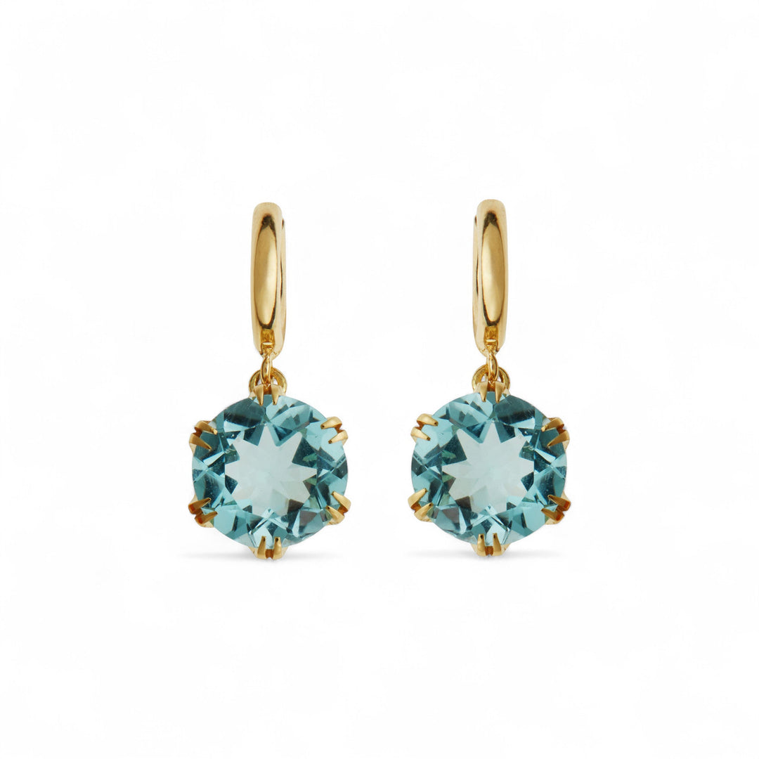 Crown Midi Hoops Blue Topaz - Crown - Ileana Makri