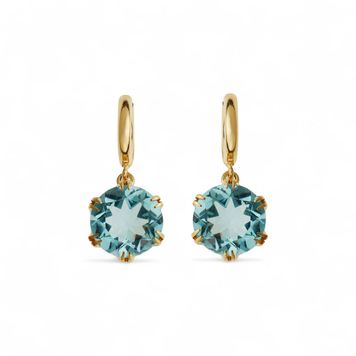 Crown Midi Hoops Blue Topaz - Crown - Ileana Makri