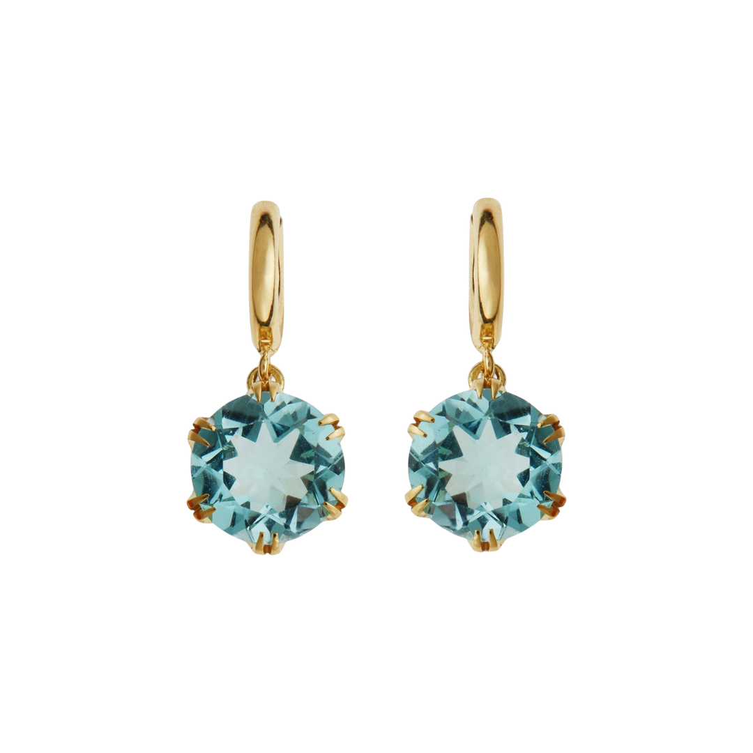 Crown Midi Hoops Blue Topaz - Crown - Ileana Makri