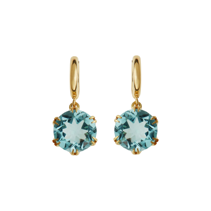 Crown Midi Hoops Blue Topaz - Crown - Ileana Makri