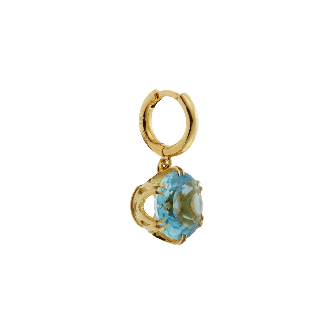 Crown Midi Hoops Blue Topaz - Crown - Ileana Makri