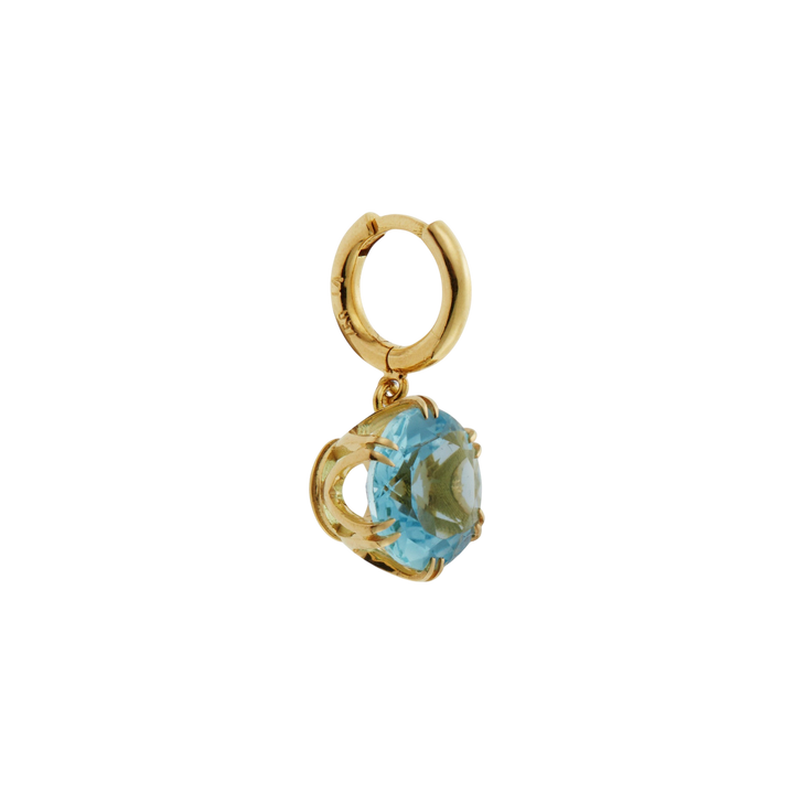 Crown Midi Hoops Blue Topaz - Crown - Ileana Makri