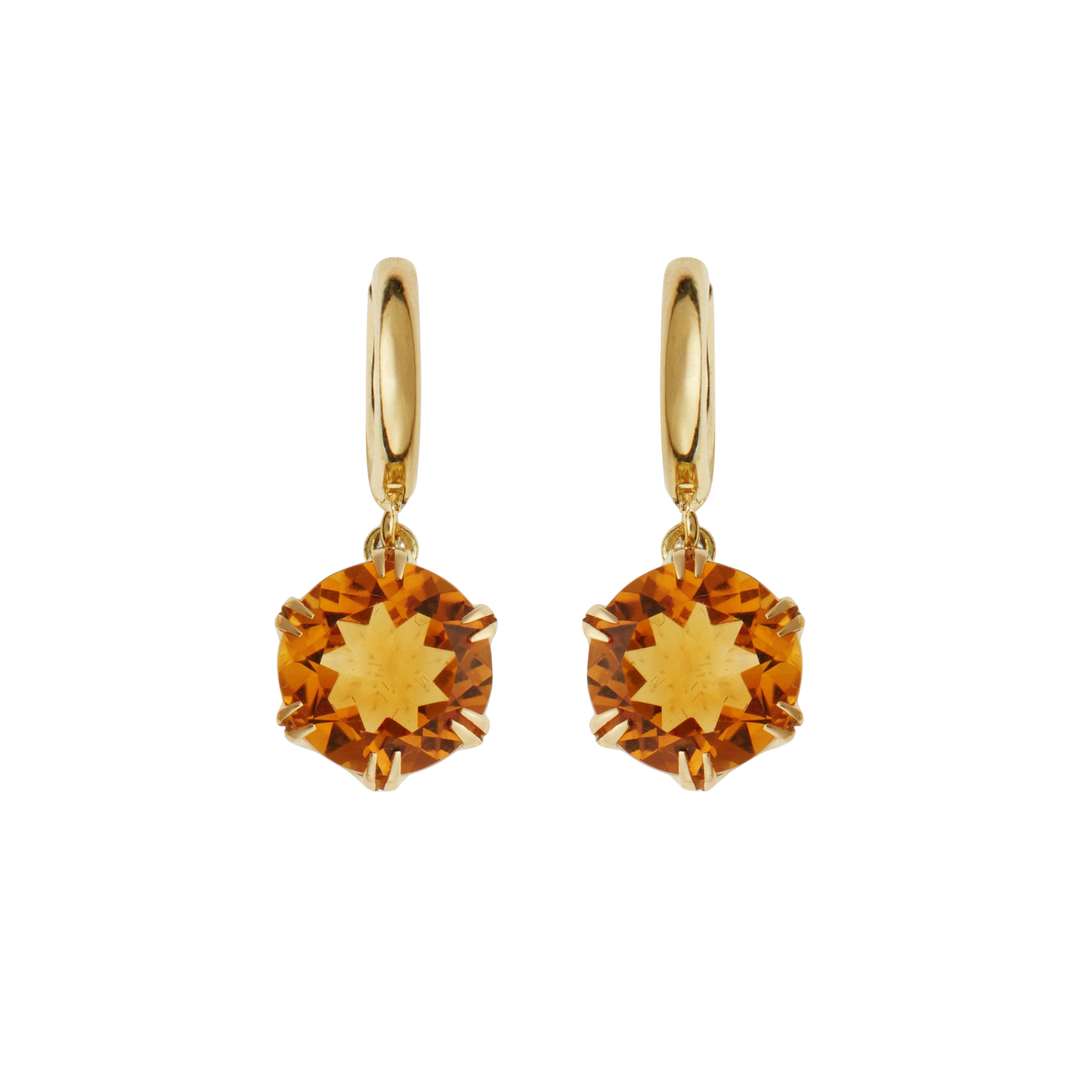 Crown Midi Hoops Citrine - Crown - Ileana Makri