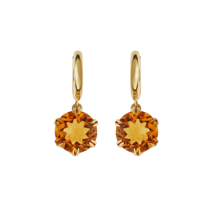 Crown Midi Hoops Citrine - Crown - Ileana Makri