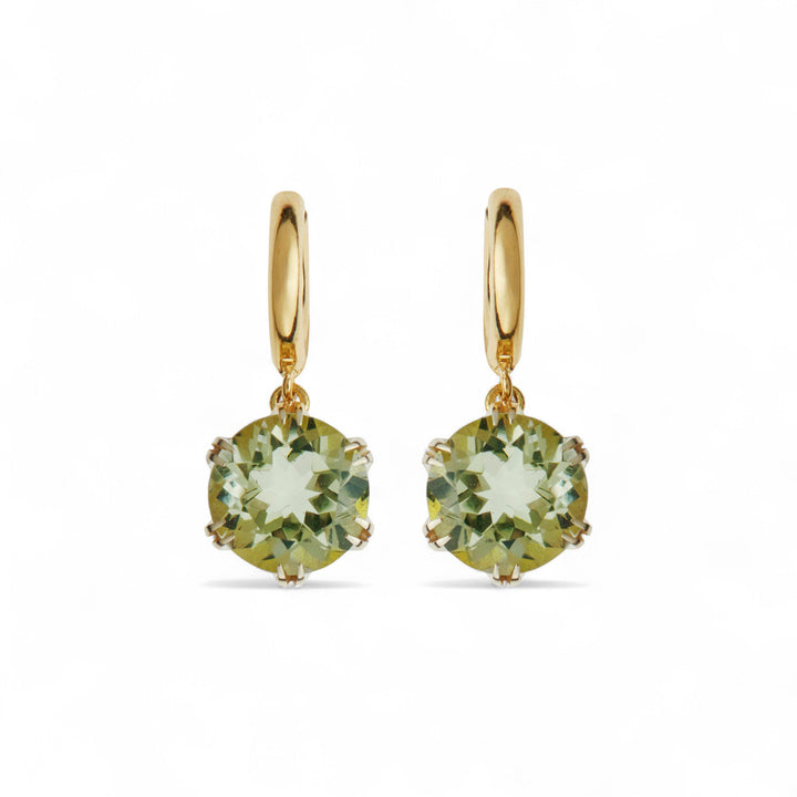 Crown Midi Hoops Green Amethyst - Crown - Ileana Makri