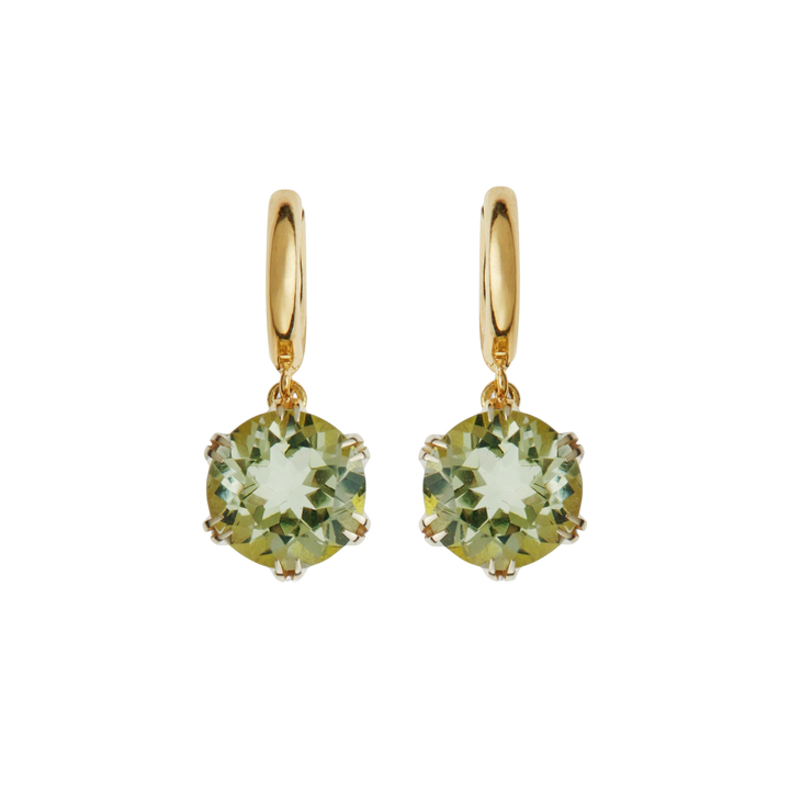 Crown Midi Hoops Green Amethyst - Crown - Ileana Makri