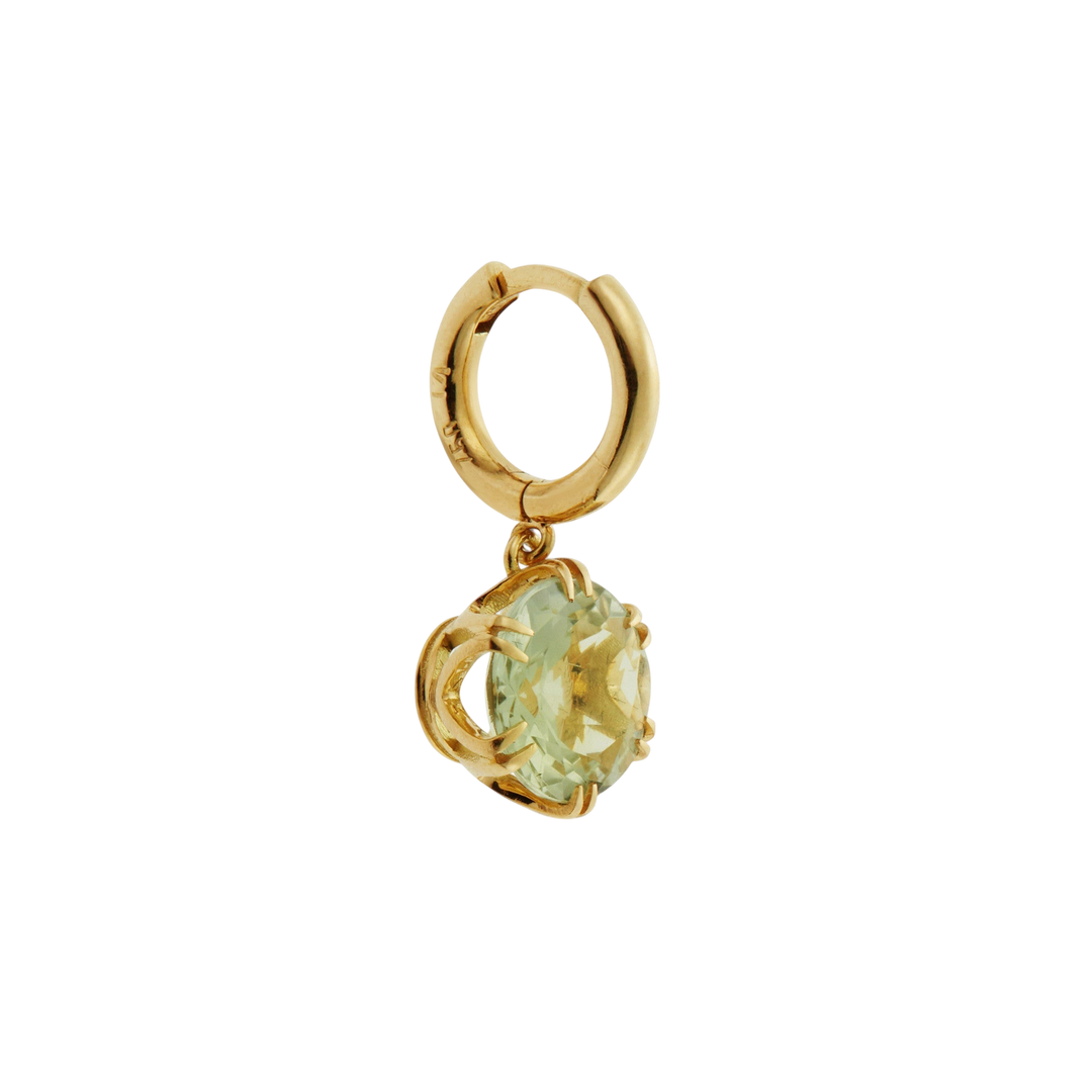 Crown Midi Hoops Green Amethyst - Crown - Ileana Makri