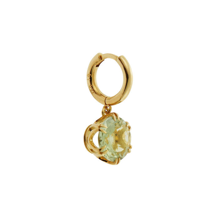 Crown Midi Hoops Green Amethyst - Crown - Ileana Makri