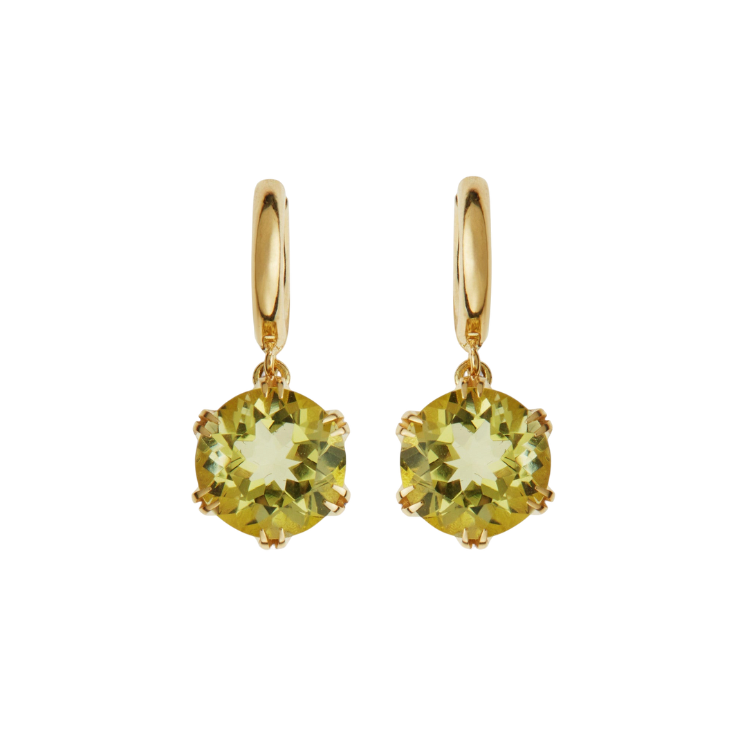 Crown Midi Hoops Lemon Topaz - Crown - Ileana Makri