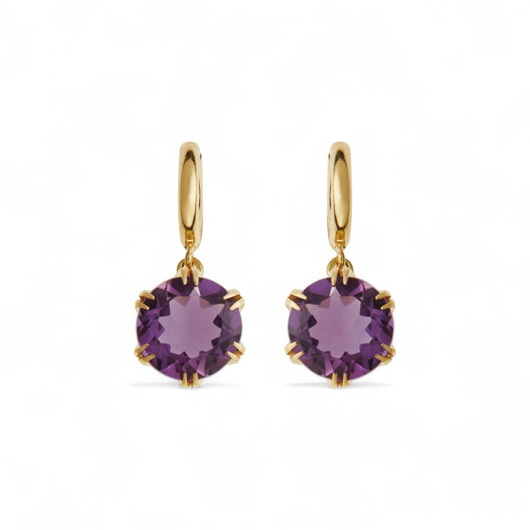Crown Midi Hoops Purple Amethyst - Crown - Ileana Makri