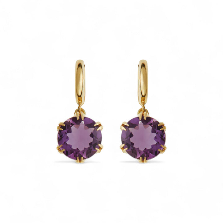 Crown Midi Hoops Purple Amethyst - Crown - Ileana Makri