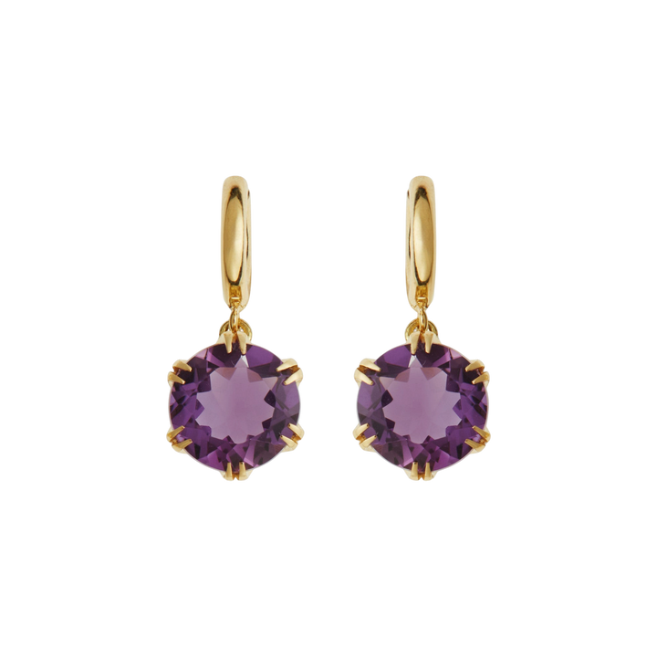 Crown Midi Hoops Purple Amethyst - Crown - Ileana Makri