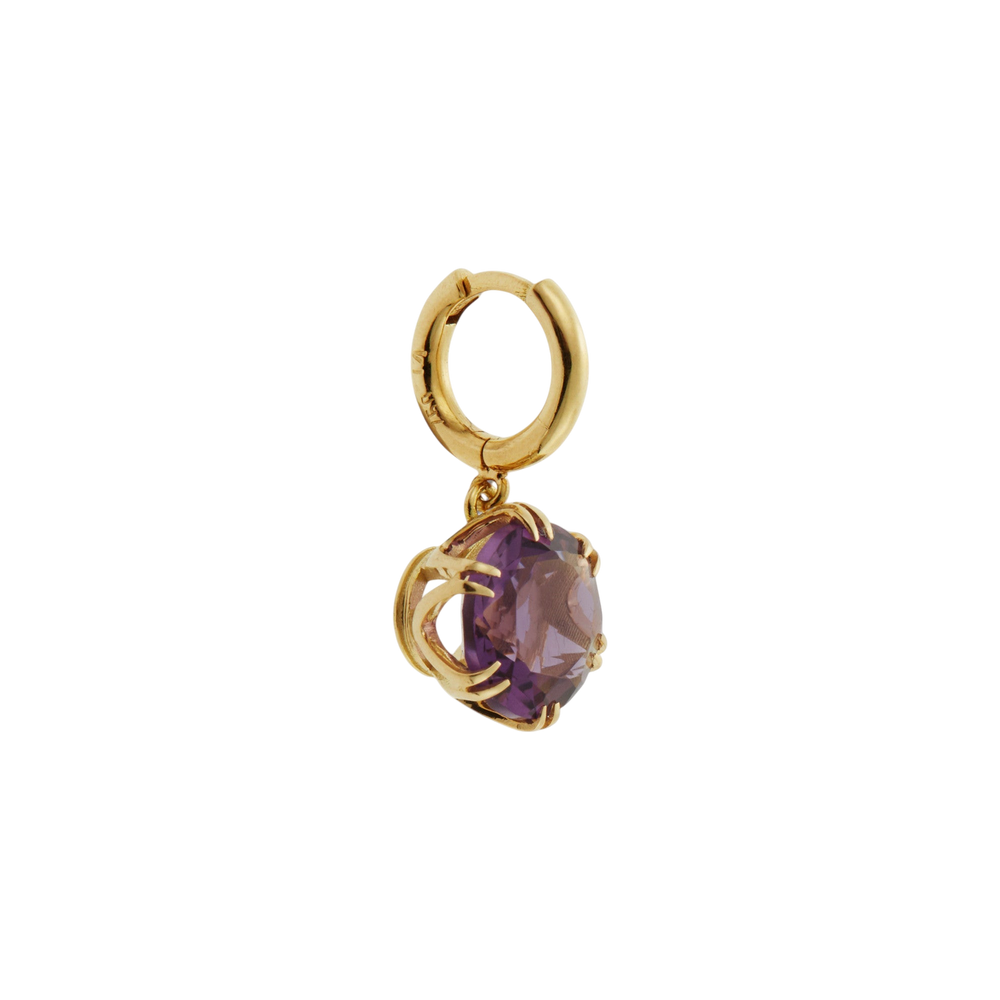 Crown Midi Hoops Purple Amethyst - Crown - Ileana Makri