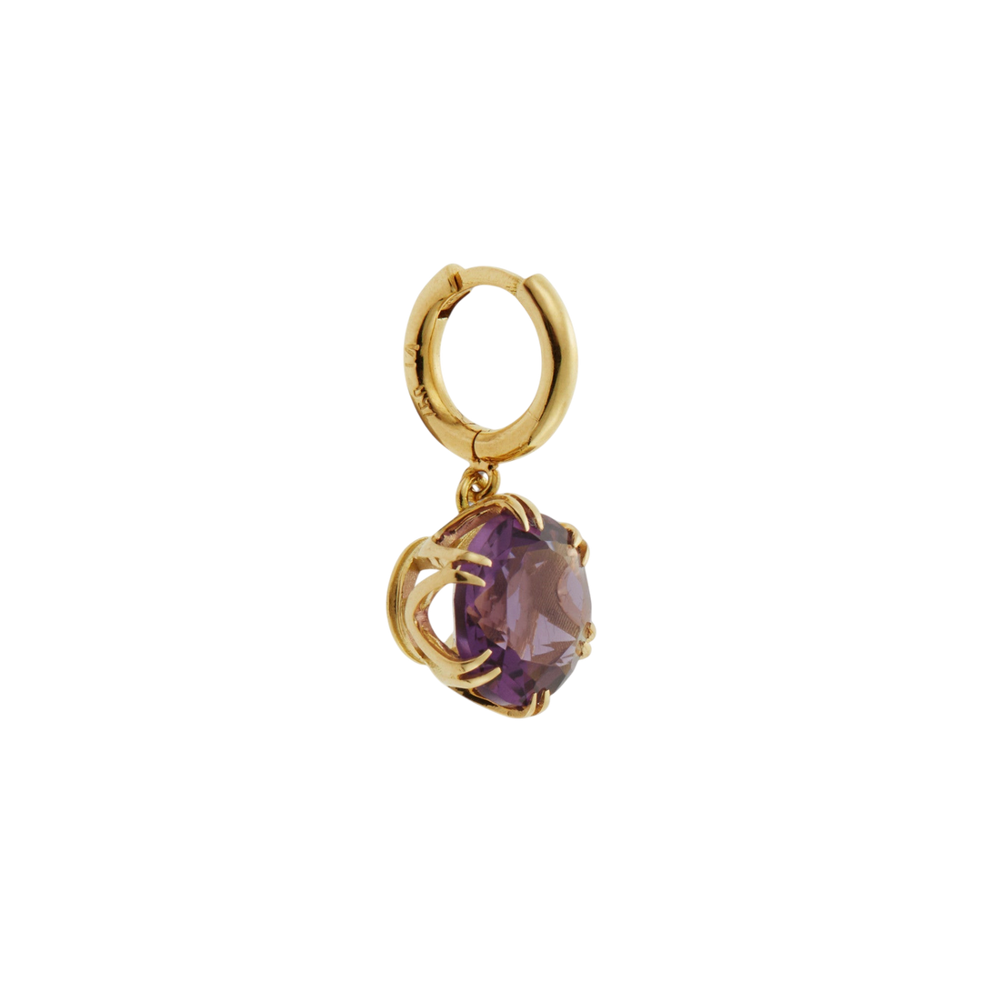 Crown Midi Hoops Purple Amethyst - Crown - Ileana Makri