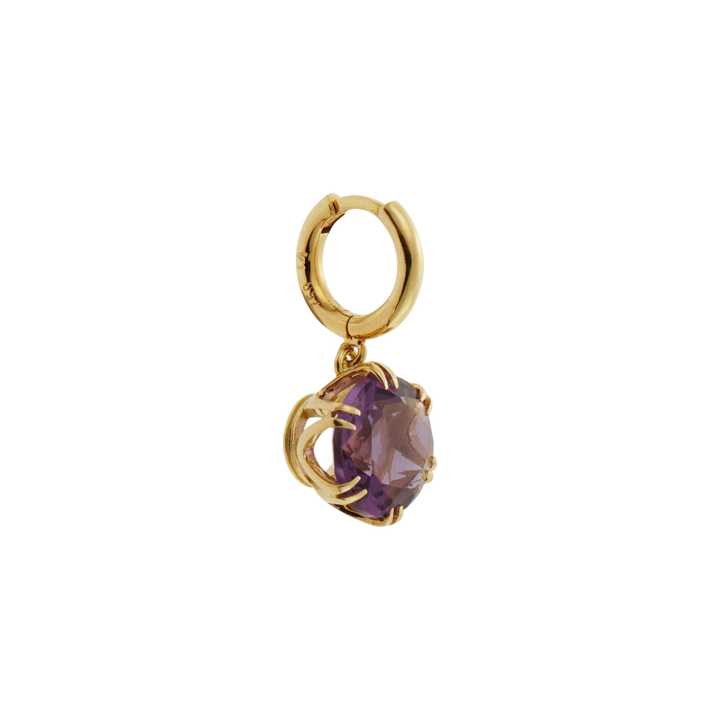 Crown Midi Hoops Purple Amethyst - Crown - Ileana Makri