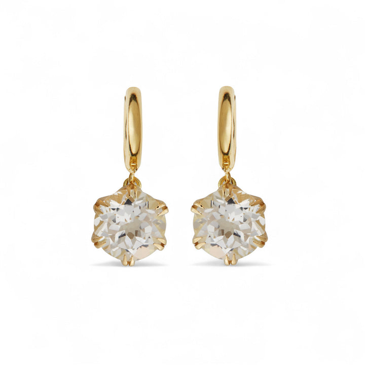 Crown Midi Hoops White Topaz - Crown - Ileana Makri