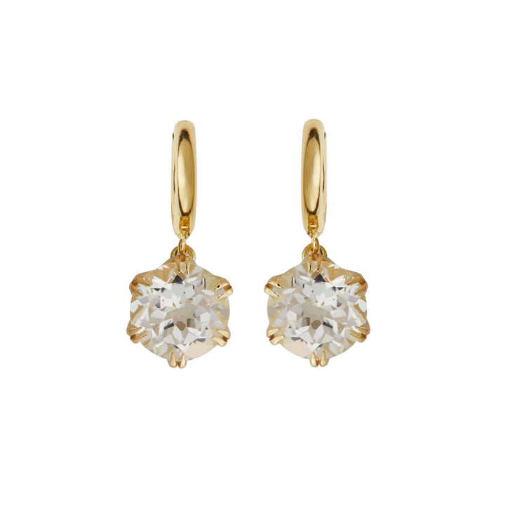 Crown Midi Hoops White Topaz - Crown - Ileana Makri