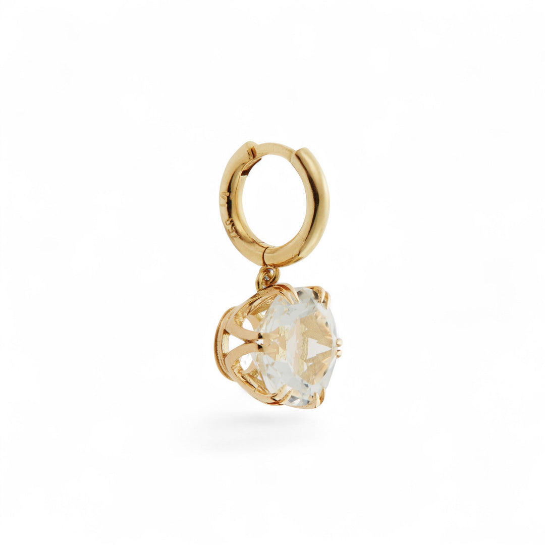 Crown Midi Hoops White Topaz - Crown - Ileana Makri